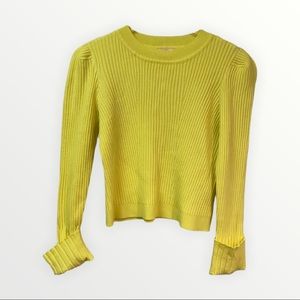 Gianni Bini GB Girls XL Neon Yellow Long Sleeve Ribbed Sweater Cuff Wrist Warm